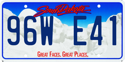 SD license plate 96WE41
