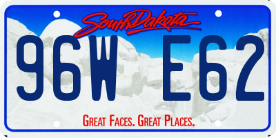 SD license plate 96WE62