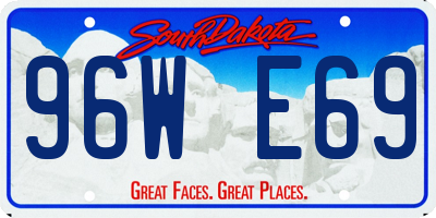 SD license plate 96WE69
