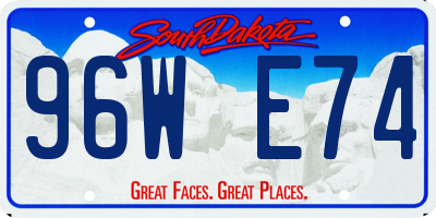 SD license plate 96WE74