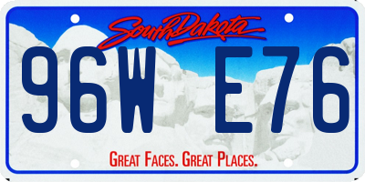 SD license plate 96WE76