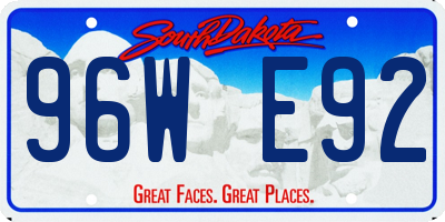 SD license plate 96WE92