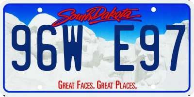 SD license plate 96WE97