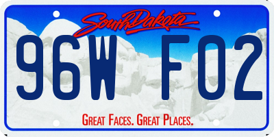 SD license plate 96WF02