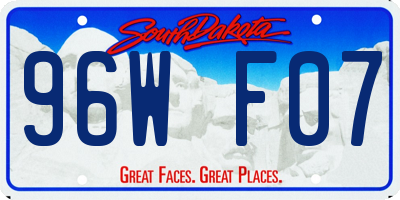SD license plate 96WF07