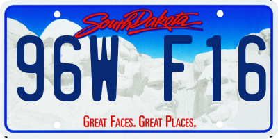 SD license plate 96WF16