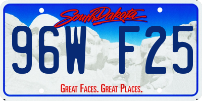 SD license plate 96WF25