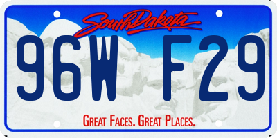 SD license plate 96WF29
