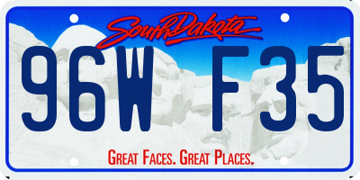 SD license plate 96WF35