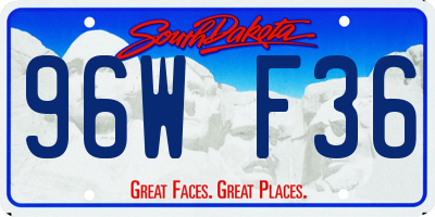 SD license plate 96WF36