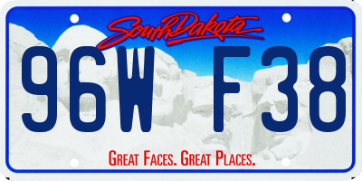 SD license plate 96WF38