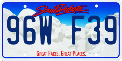 SD license plate 96WF39