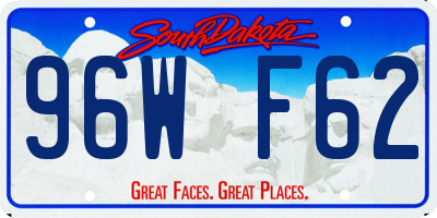 SD license plate 96WF62