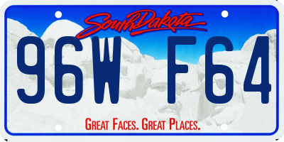 SD license plate 96WF64