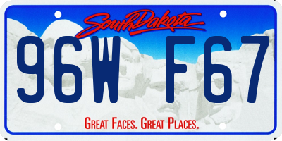 SD license plate 96WF67