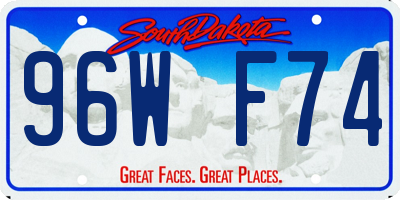 SD license plate 96WF74