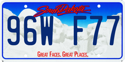 SD license plate 96WF77