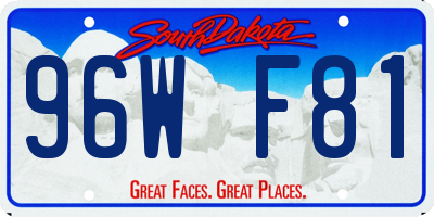 SD license plate 96WF81
