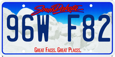 SD license plate 96WF82
