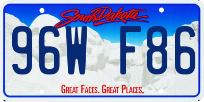 SD license plate 96WF86