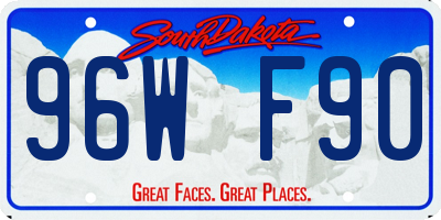 SD license plate 96WF90