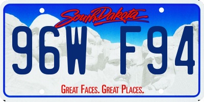 SD license plate 96WF94