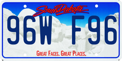 SD license plate 96WF96