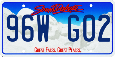 SD license plate 96WG02