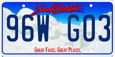 SD license plate 96WG03