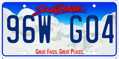 SD license plate 96WG04