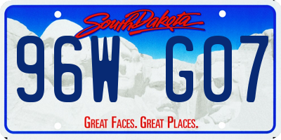 SD license plate 96WG07