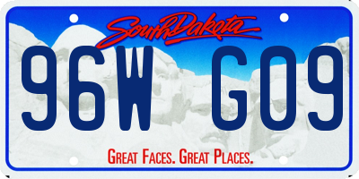 SD license plate 96WG09