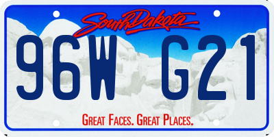 SD license plate 96WG21