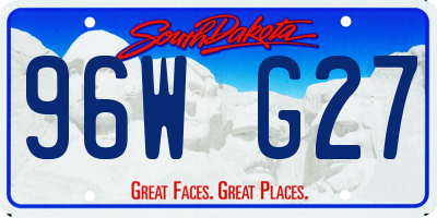SD license plate 96WG27