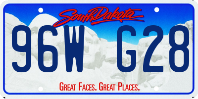 SD license plate 96WG28