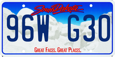 SD license plate 96WG30