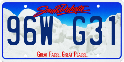 SD license plate 96WG31