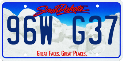 SD license plate 96WG37