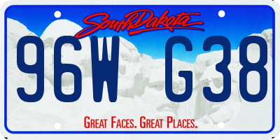 SD license plate 96WG38