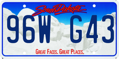 SD license plate 96WG43