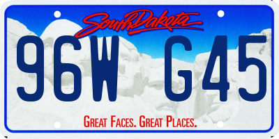 SD license plate 96WG45