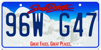 SD license plate 96WG47