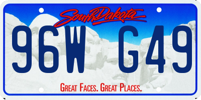 SD license plate 96WG49
