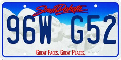 SD license plate 96WG52