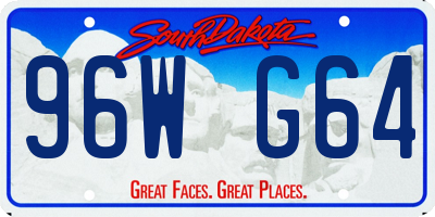 SD license plate 96WG64
