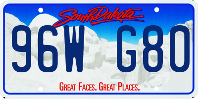 SD license plate 96WG80