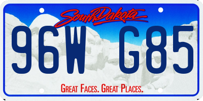 SD license plate 96WG85