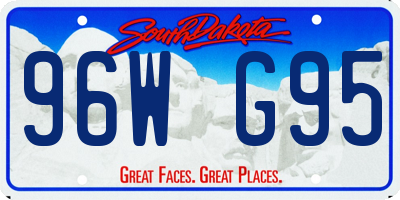 SD license plate 96WG95