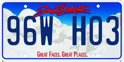 SD license plate 96WH03