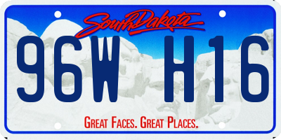 SD license plate 96WH16